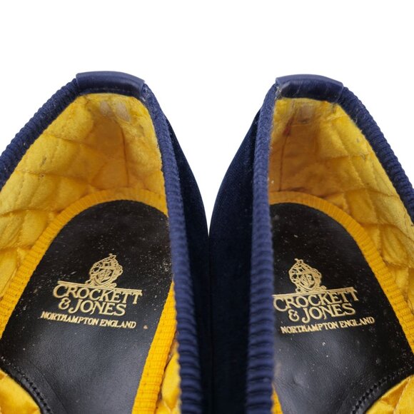 Crockett & Jones Custom English Velvet Slippers Mens 11 Handmade CDH Monogram - Picture 5 of 13